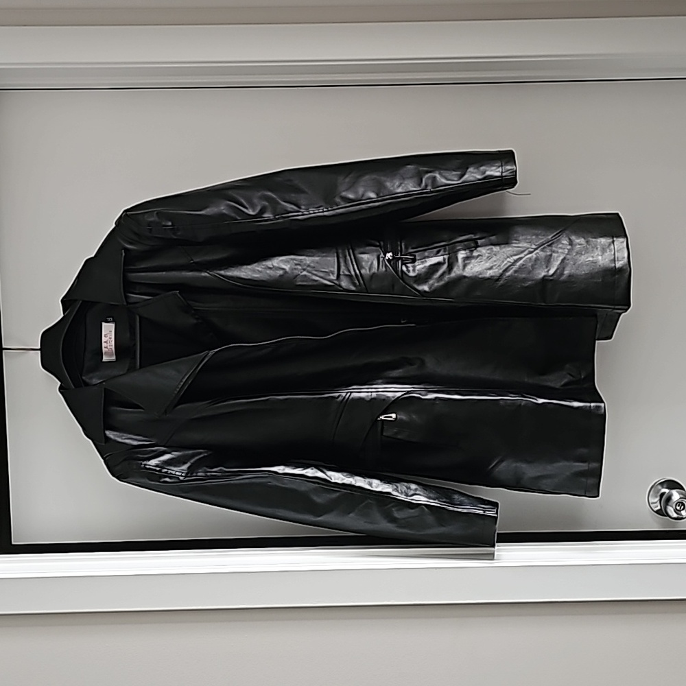 Black Leather Fall/Spring/Summer Jacket